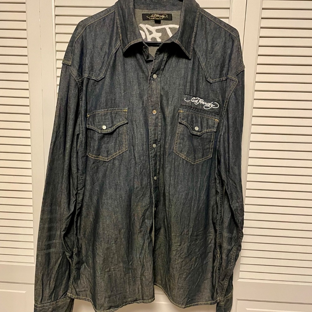 Ed Hardy by Christian Audigier Denim Shirt - Picture 5 of 10